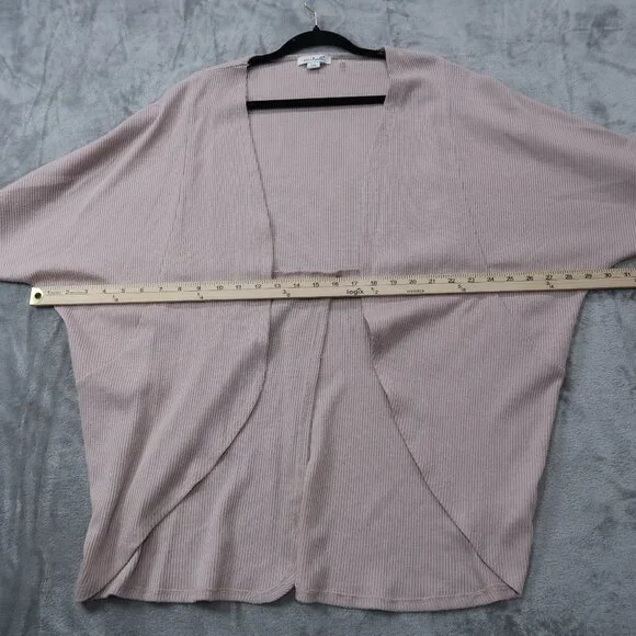 Simply Noelle Open Cardigan Womens Knit Sweater Baggy Relaxed Fit Pink L/XL - Picture 14 of 15